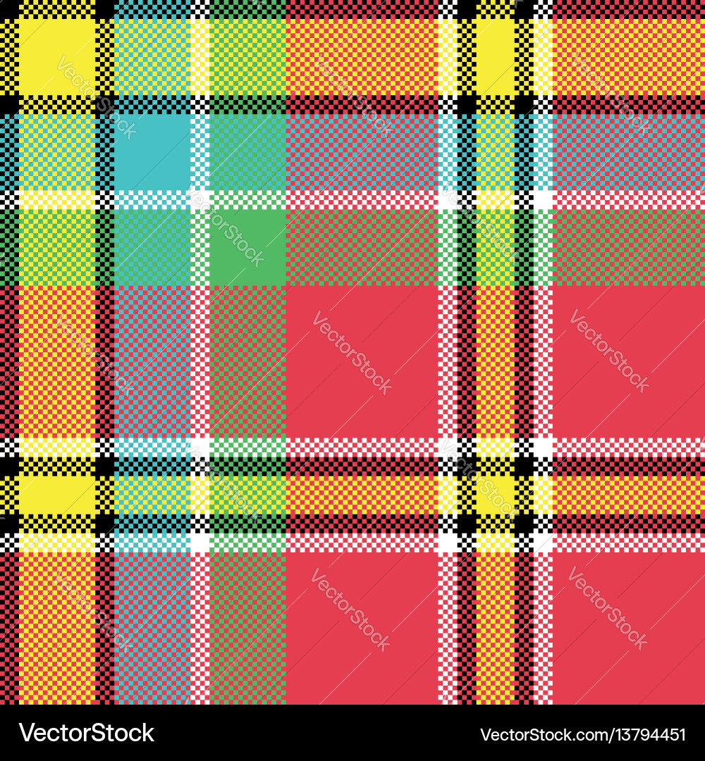 Check fabric texture square pixel seamless pattern Check fabric texture square pixel seamless pattern Vector Image