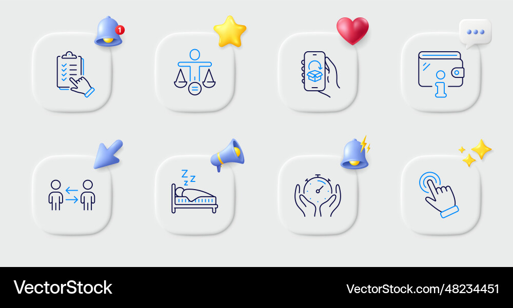 Checklist cursor and sleep line icons for web Checklist cursor and sleep line icons for web vector image
