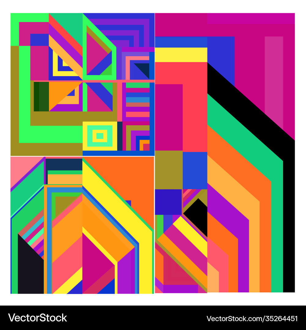 Colorful geometric and curve background pattern Vector Image