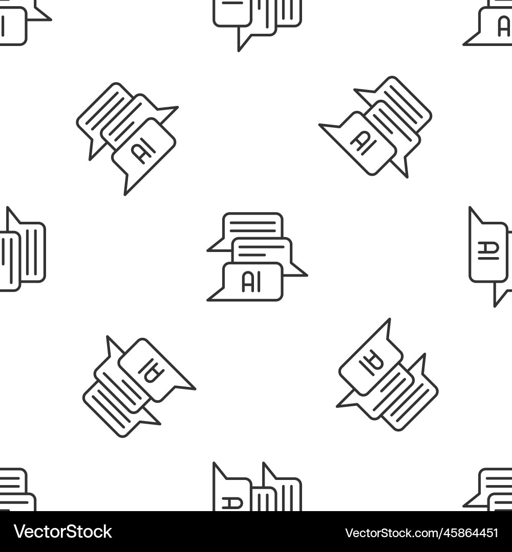 Grey line chat bot icon isolated seamless pattern Grey line chat bot icon isolated seamless pattern vector image