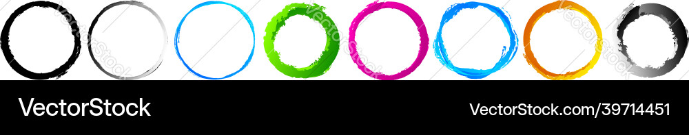 Grungy textured circle element shape circular vector image