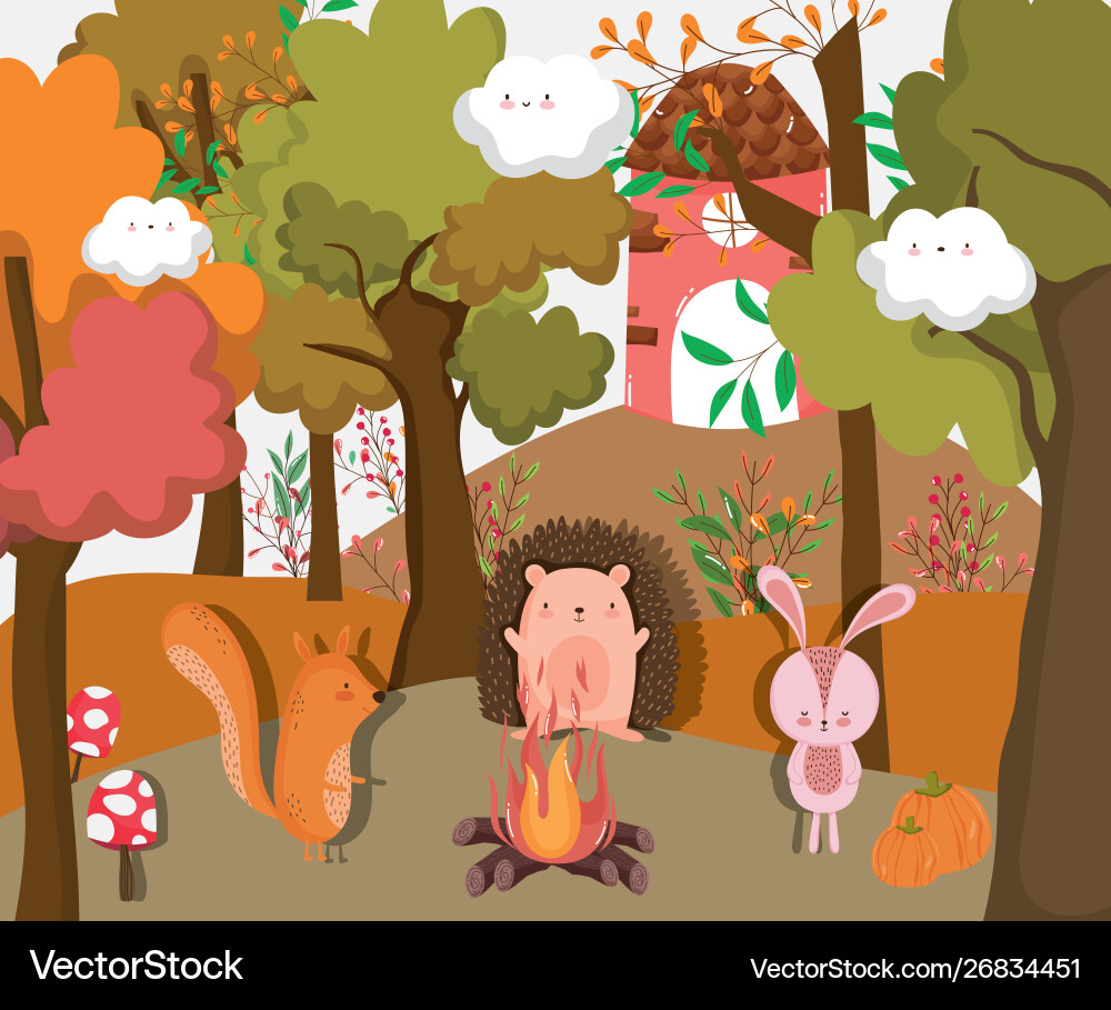 Hallo Herbst Saison flaches Design Hallo Herbst Saison flaches Design vektorbild