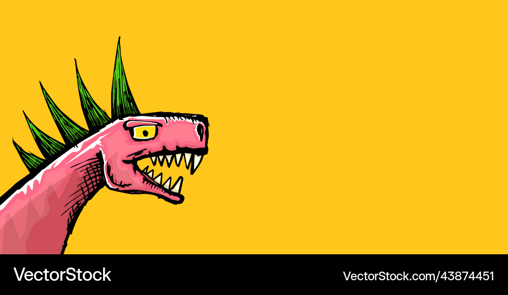 Hand gezeichnet Cartoon roaring dinosaur Hand gezeichnet Cartoon roaring dinosaur vektorbild