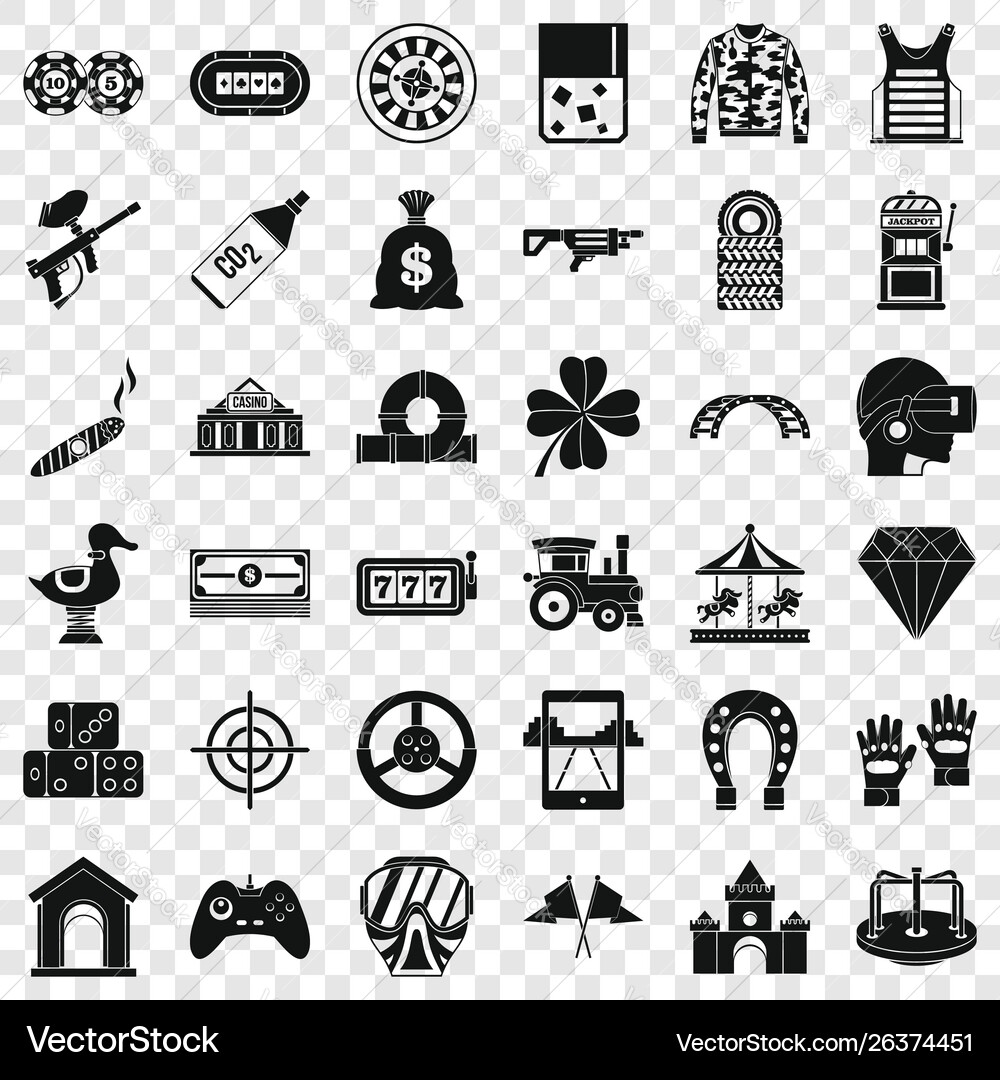 Joystick icons set simple style Vector Image