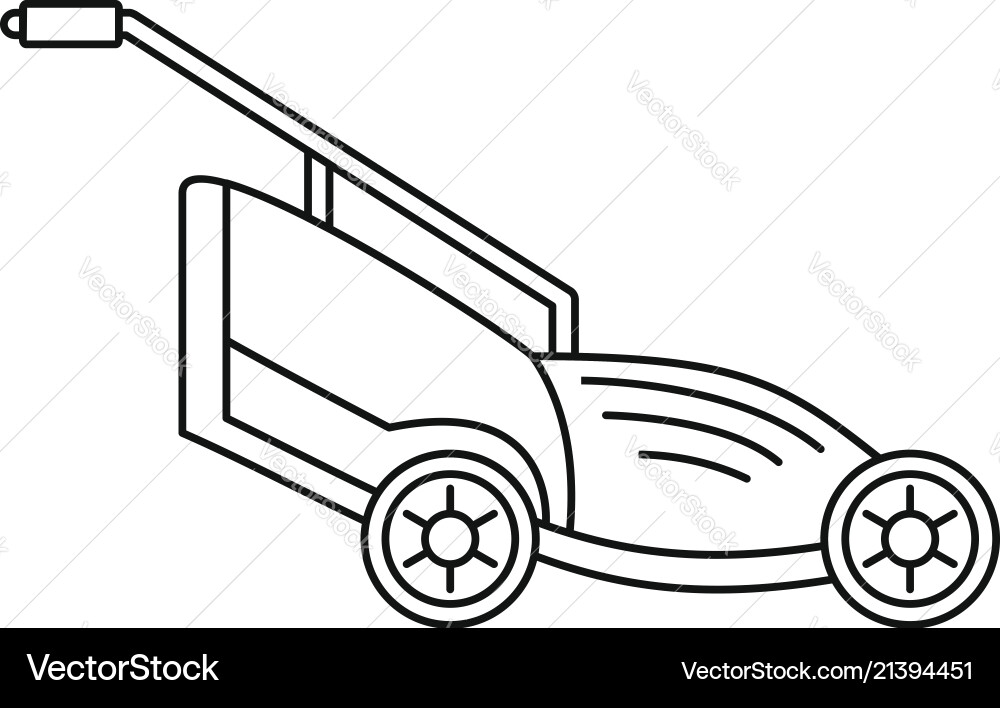Lawn mower icon outline style Lawn mower icon outline style vector image