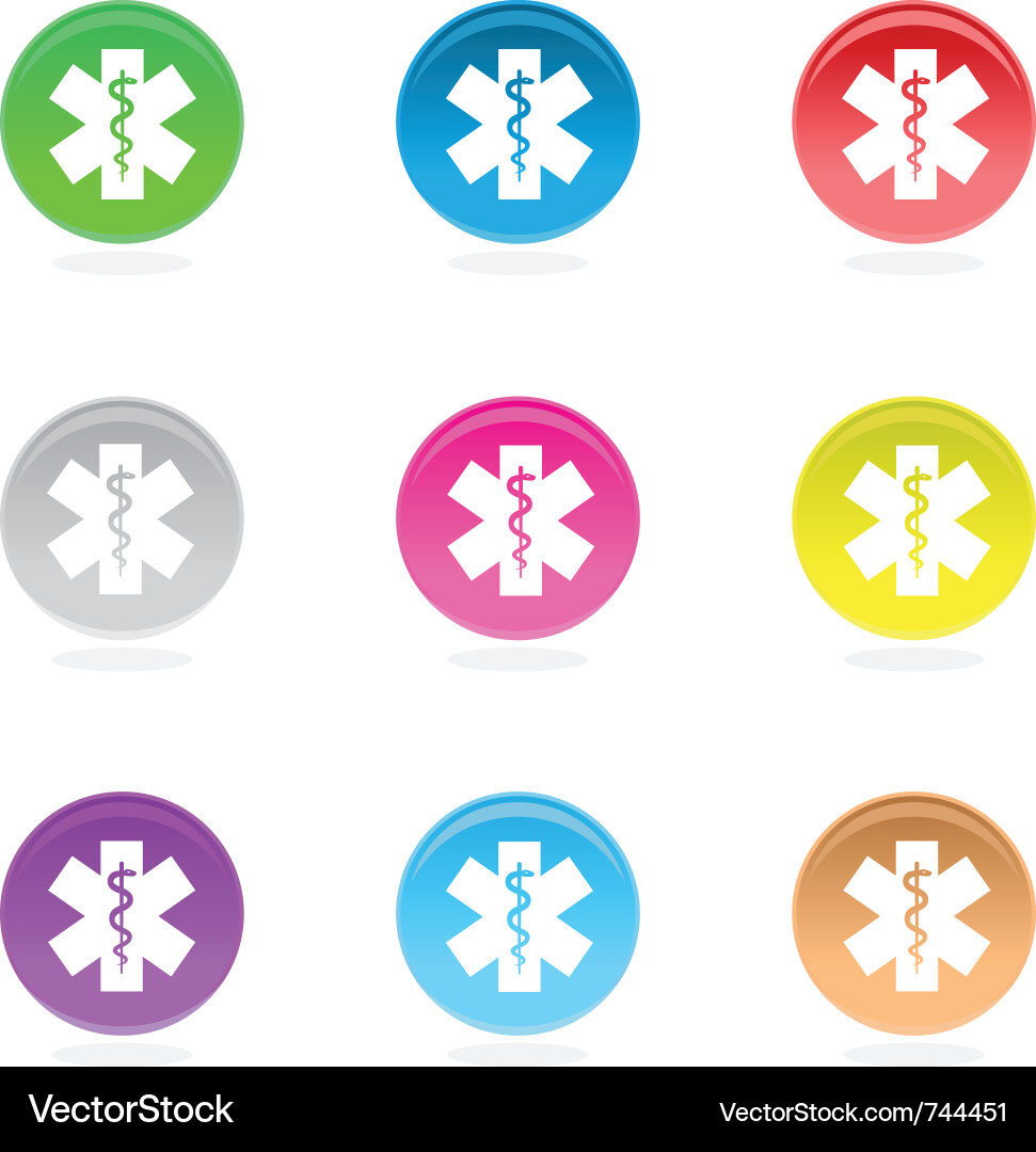 Medical Symbol Icons - Asclepius Vector Image