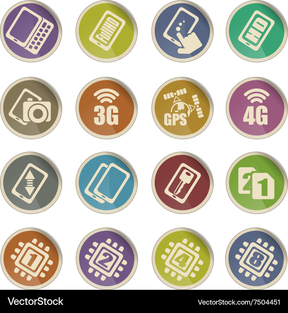 Mobile or cell phone specifications and functions vector image