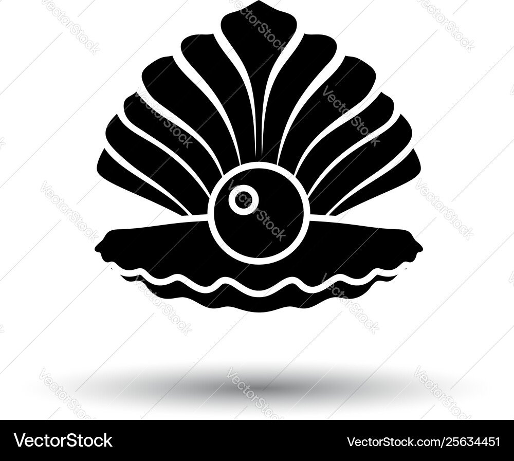 Open seashell icon vector image