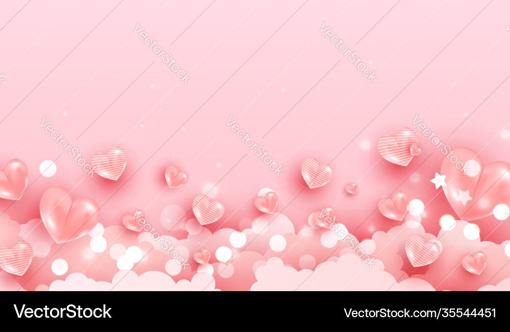 Realistic flying love elements for romantic Realistic flying love elements for romantic vector image