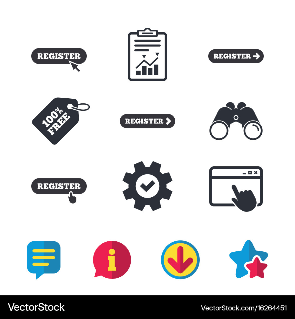 Register with hand pointer icon mouse cursor vector image