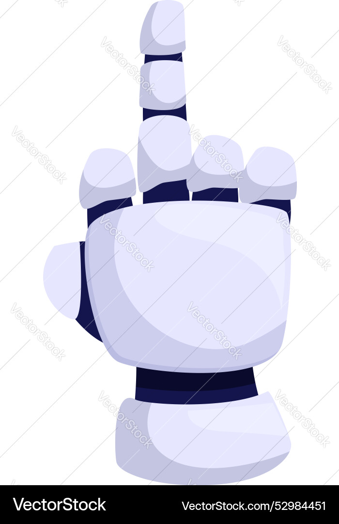 Robot hand pointing up index finger touching Robot hand pointing up index finger touching vector image