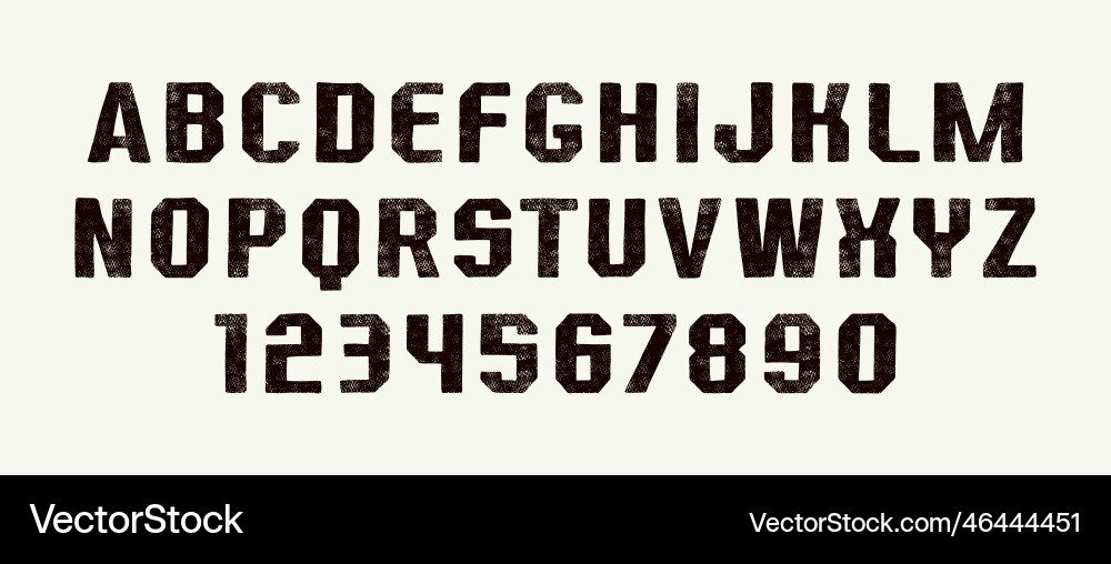 Sans serif font in the style of handmade graphics Sans serif font in the style of handmade graphics vector image