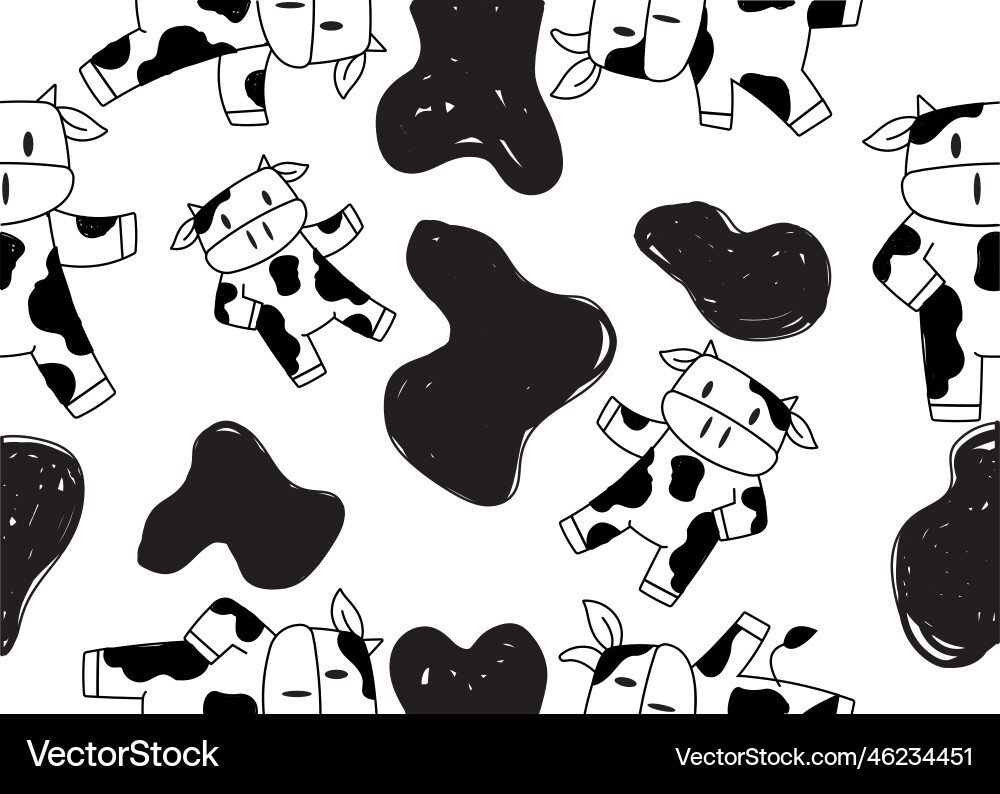 Seamless pattern with cows Seamless pattern with cows vector image