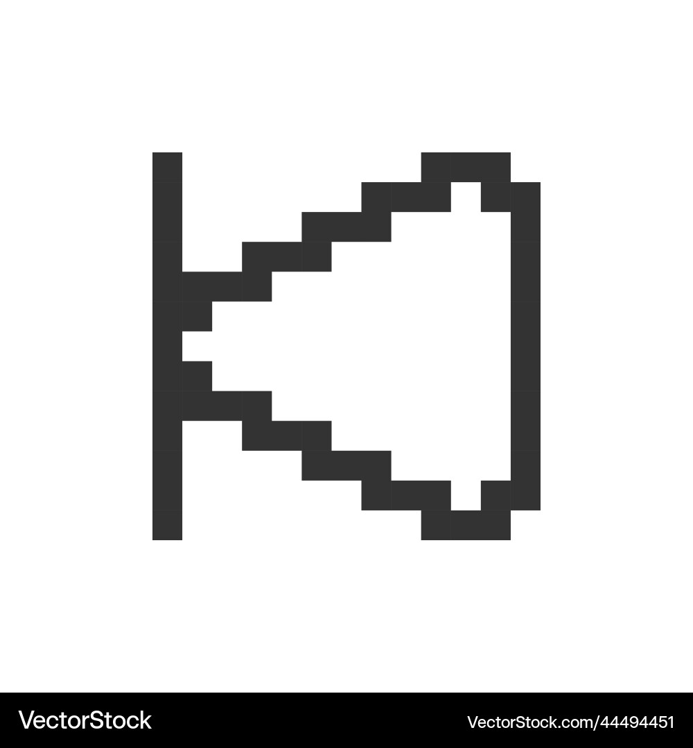 Skip previous button pixelated ui icon Skip previous button pixelated ui icon vector image