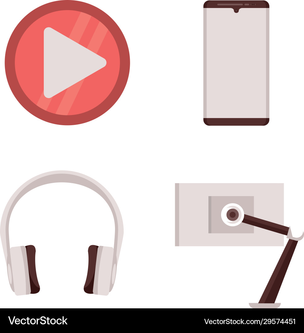 Smartphone with play button and desktop Smartphone with play button and desktop vector image