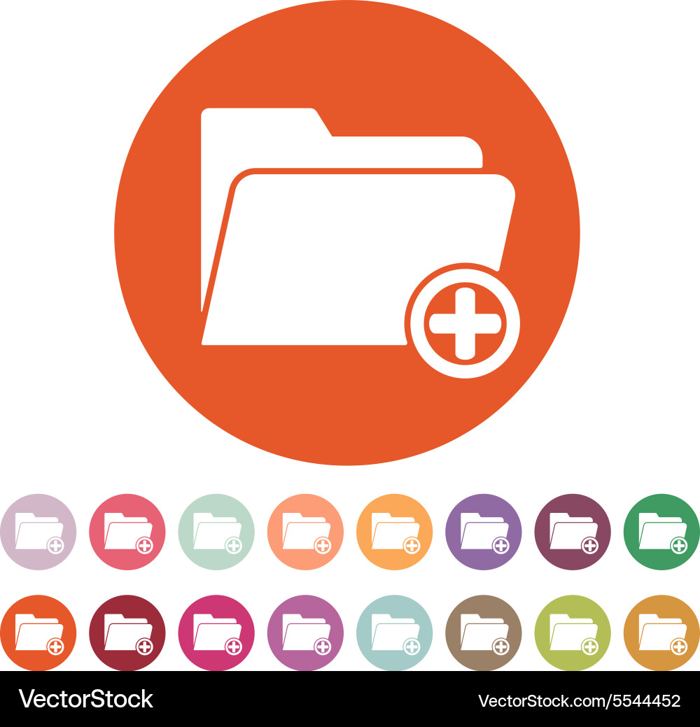 Add to folder icon data and directory vector image