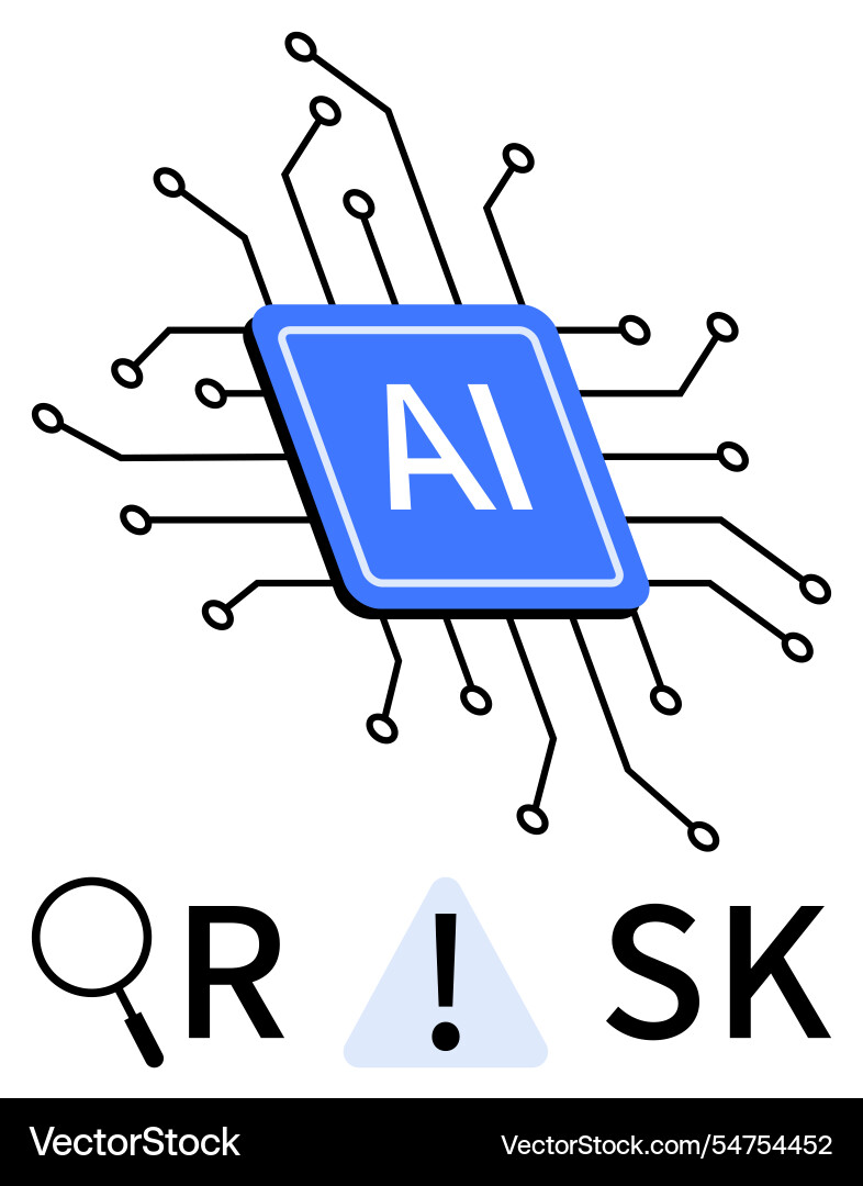 Ai microchip with circuit modifications Ai microchip with circuit modifications vector image