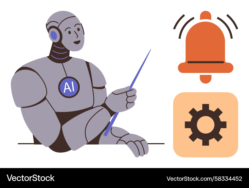 AI Robot Teaching Automation Vector Image