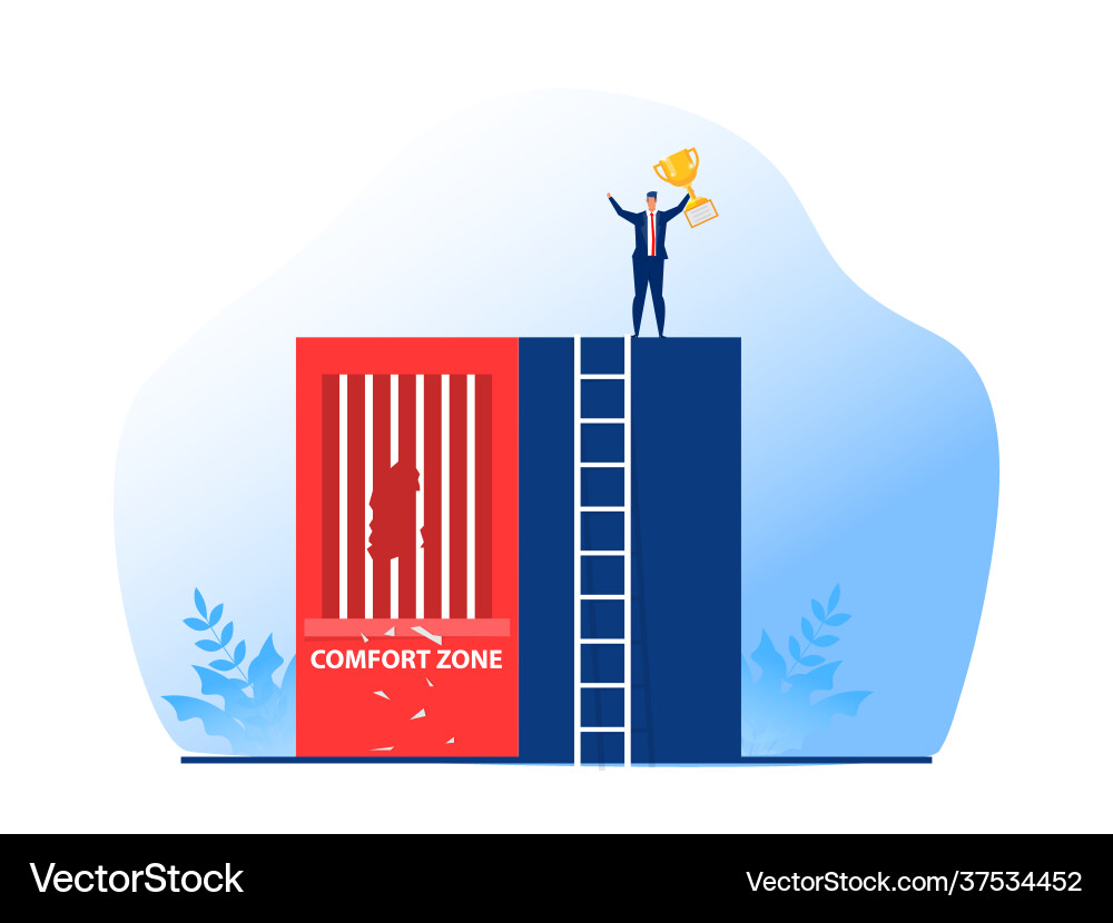 Businessman success from break out comfort Vector Image