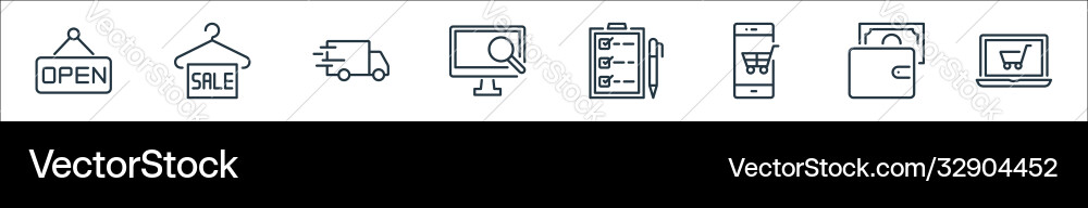 Ecommerce line icons linear set quality Vector Image