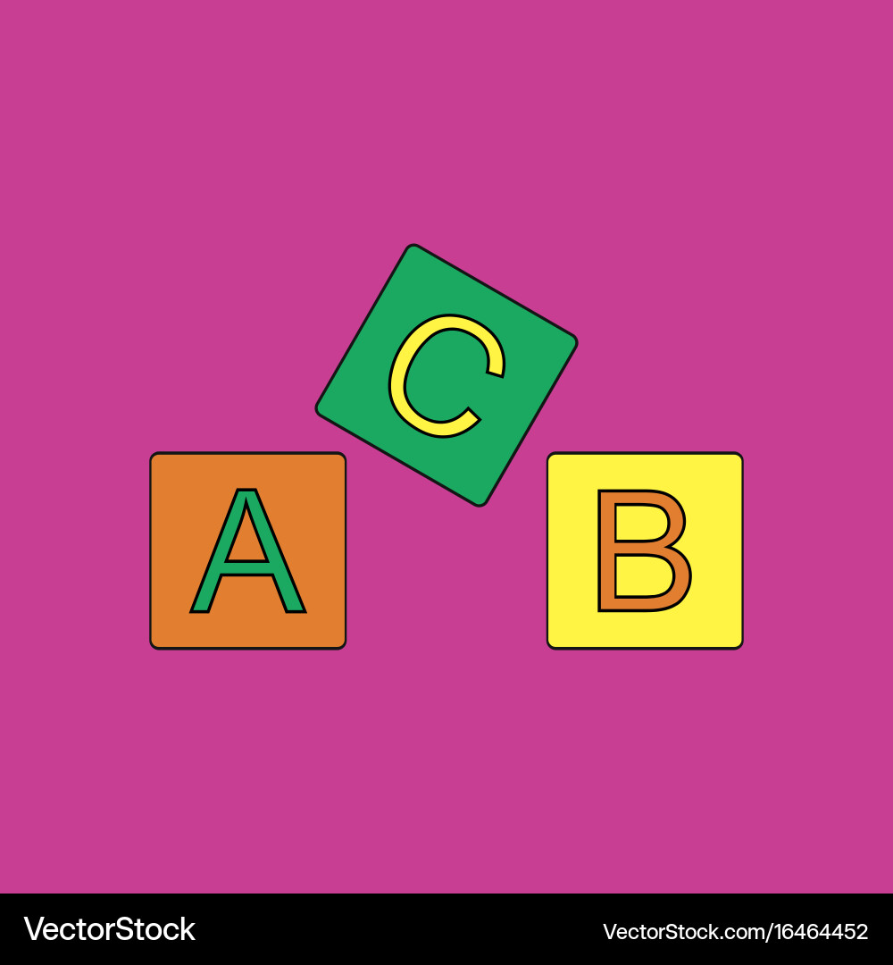 Flat icon design collection toy blocks vector image