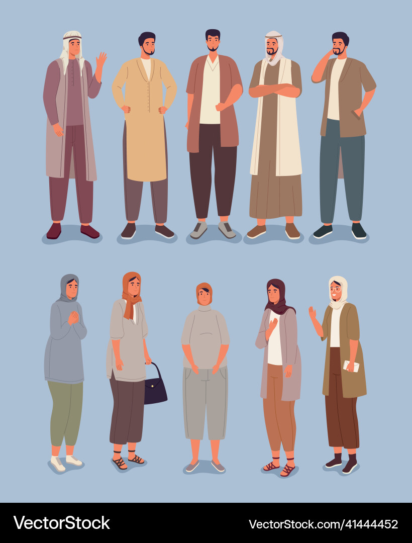 Group of muslim people Vector Image
