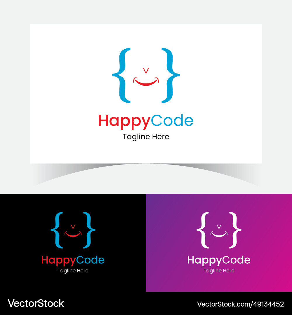 Happy Code Logo Design Vorlage Happy Code Logo Design Vorlage vektorbild