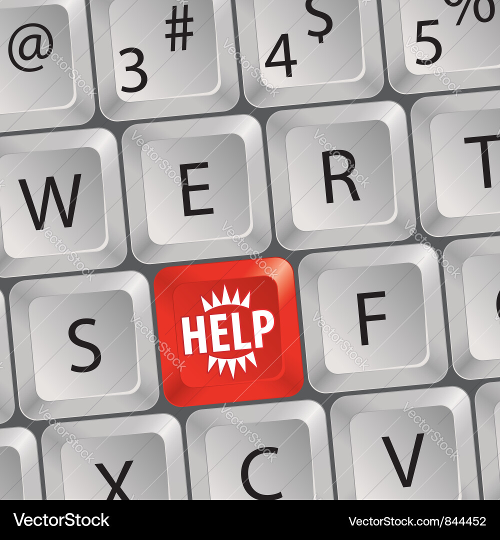 Help Keyboard Icon Vector Image