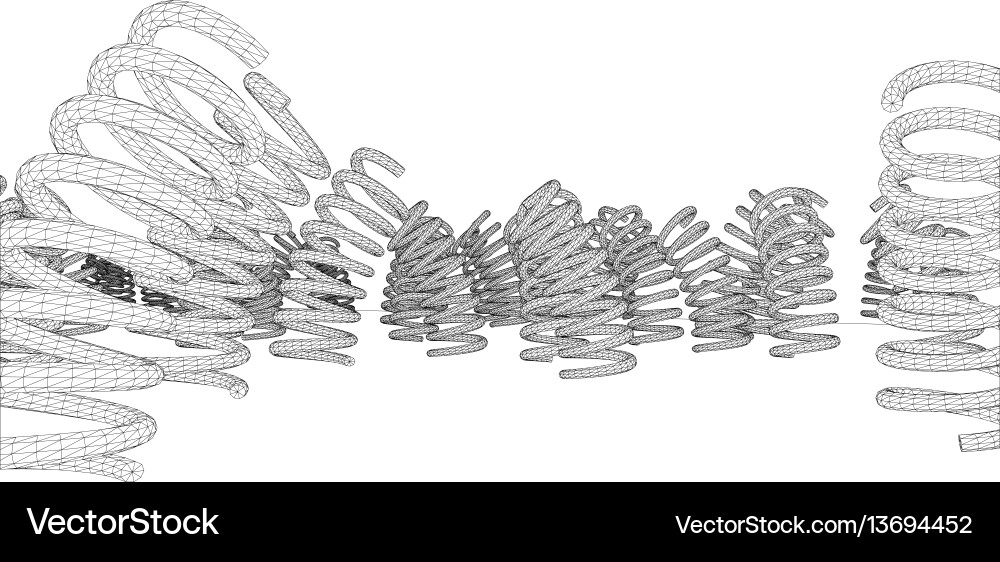 Many springs rendering of 3d Vector Image