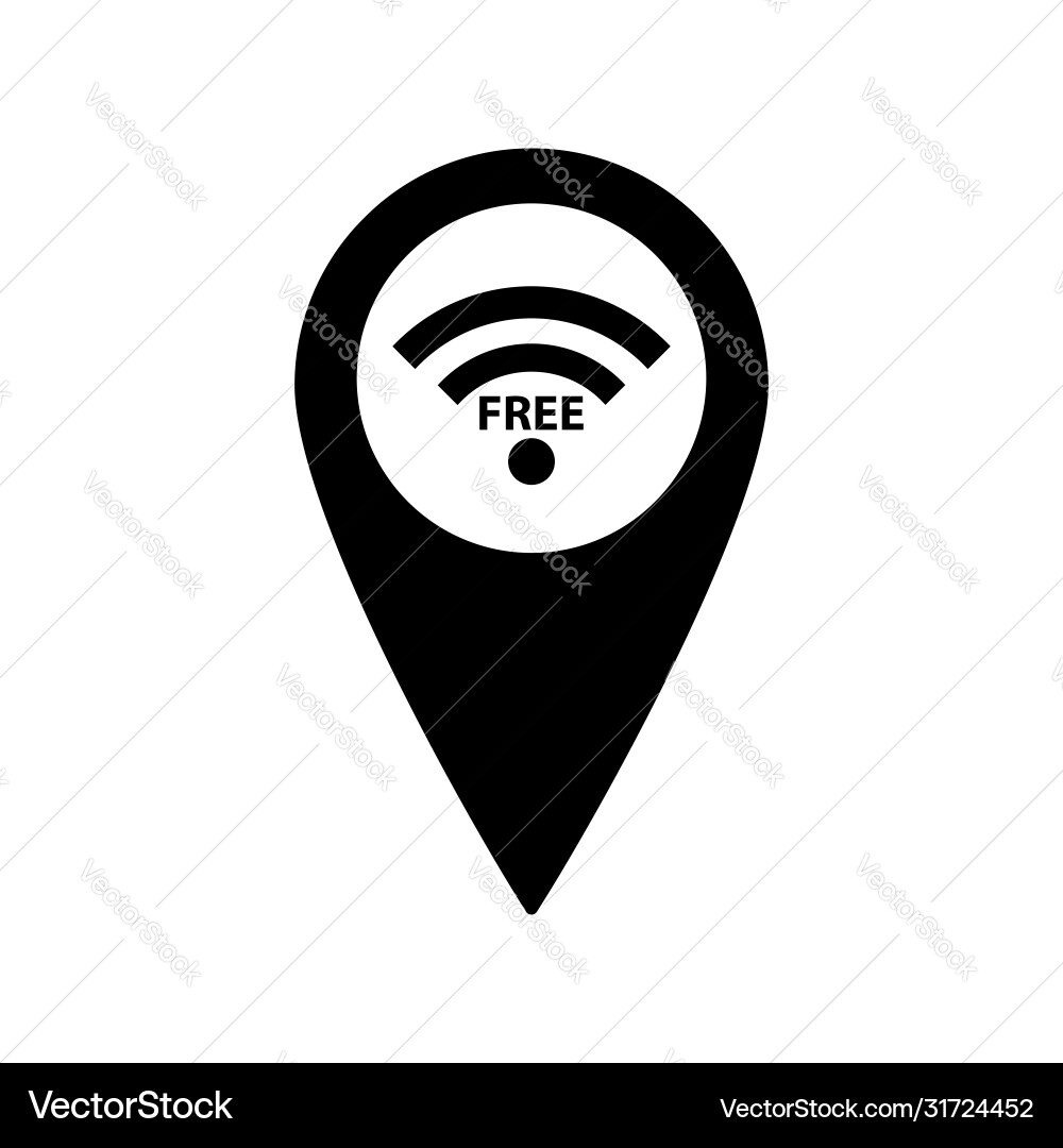 Map pointer with free wifi icon Map pointer with free wifi icon vector image