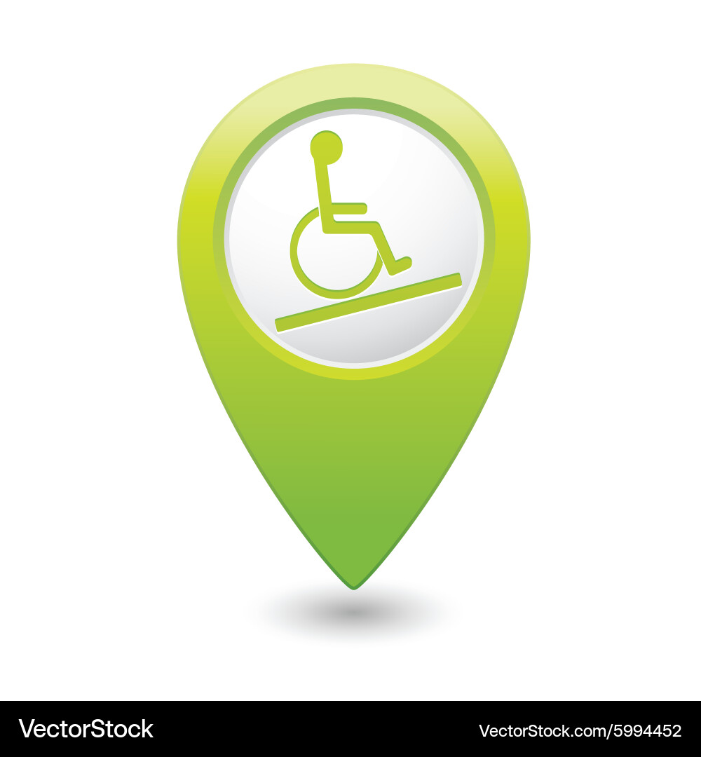Map pointer with handicap icon Vector Image
