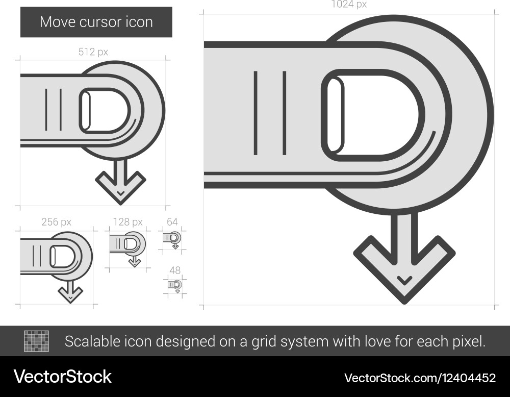 Move cursor line icon Vector Image