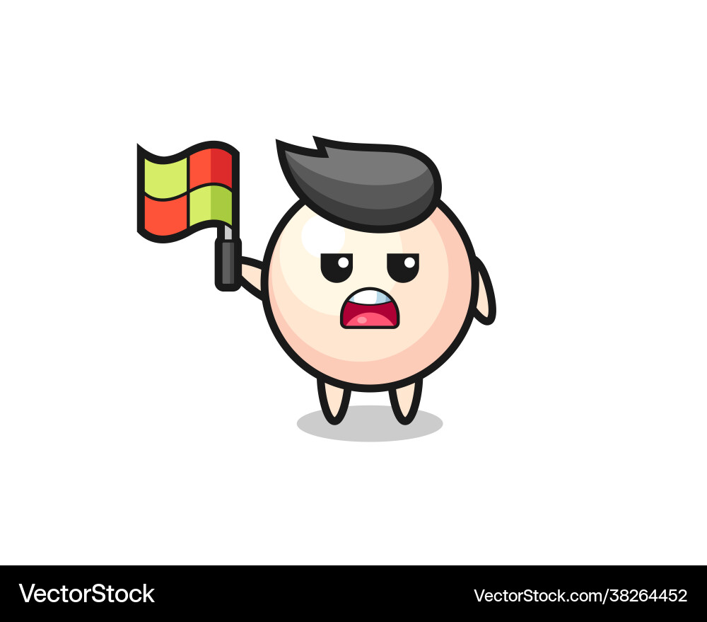 Pearl character as line judge putting flag up Pearl character as line judge putting flag up vector image