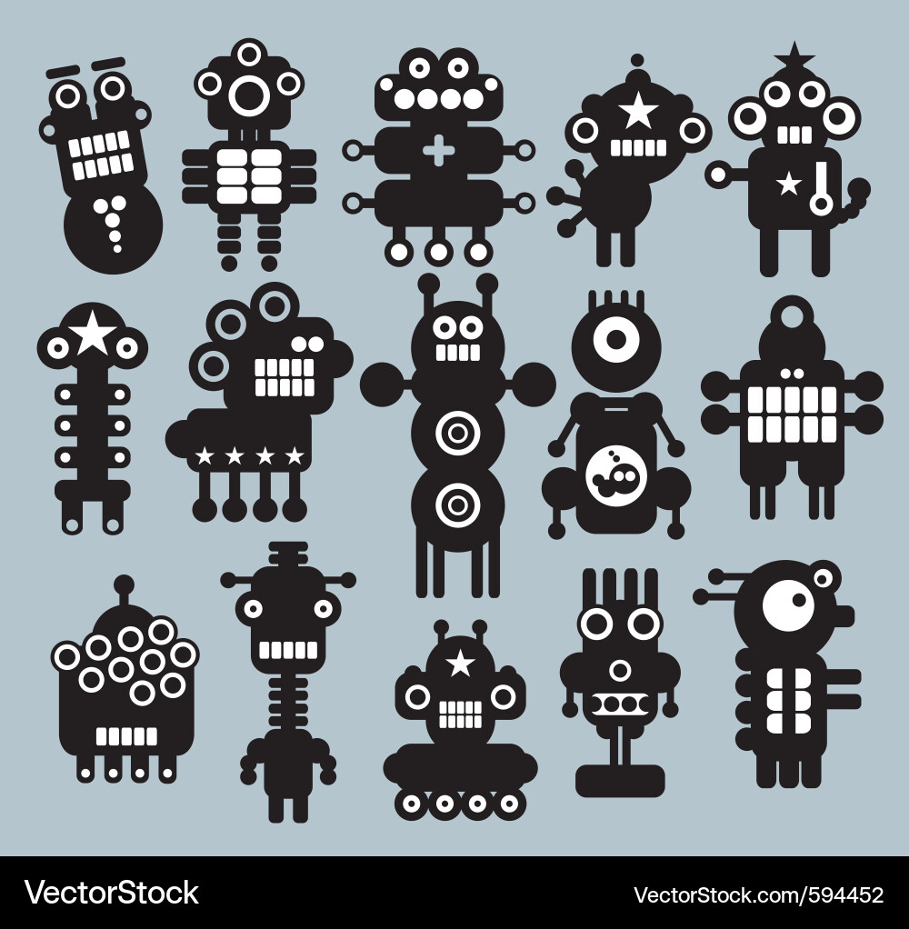 Robot characters vector image