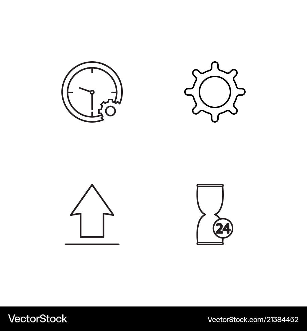 Time linear icons set simple outline vector image
