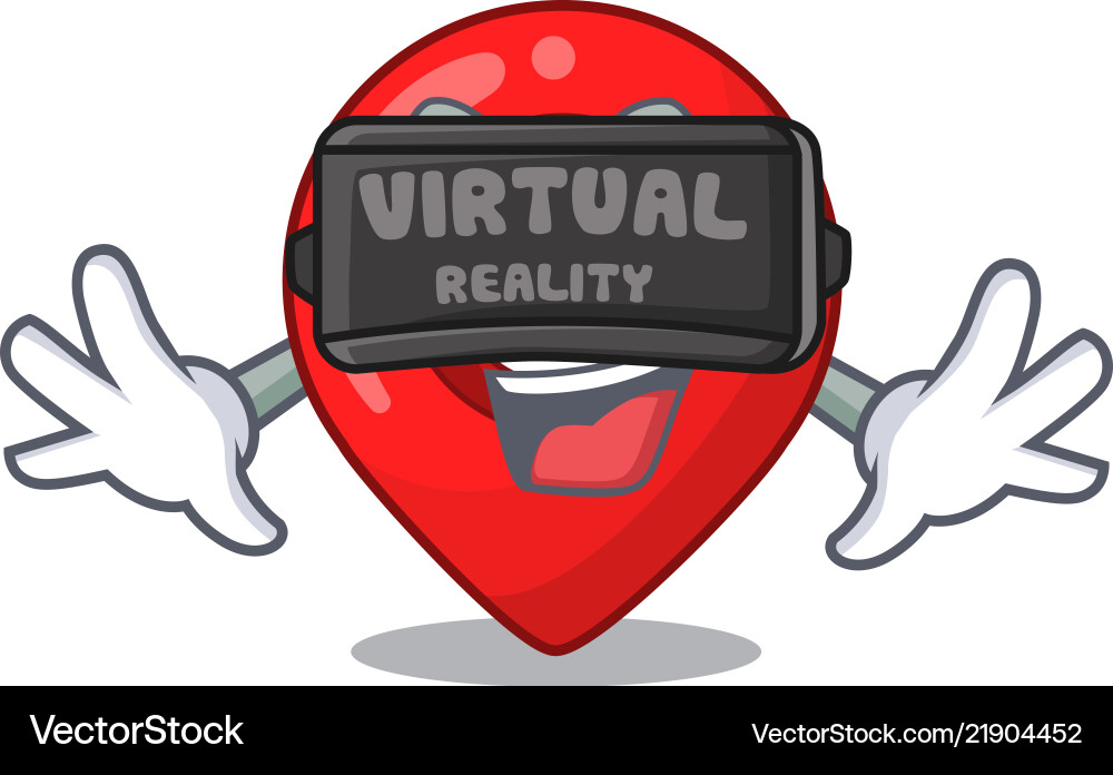 Virtual reality map pointer navigation pin mascot Virtual reality map pointer navigation pin mascot vector image