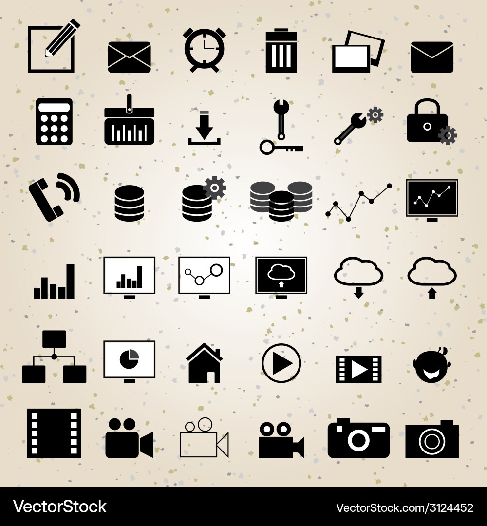 Web design icons set Vector Image