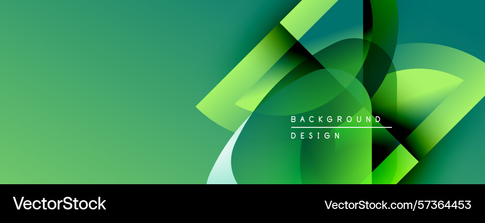 Abstract green background overlapping shapes Vector Image