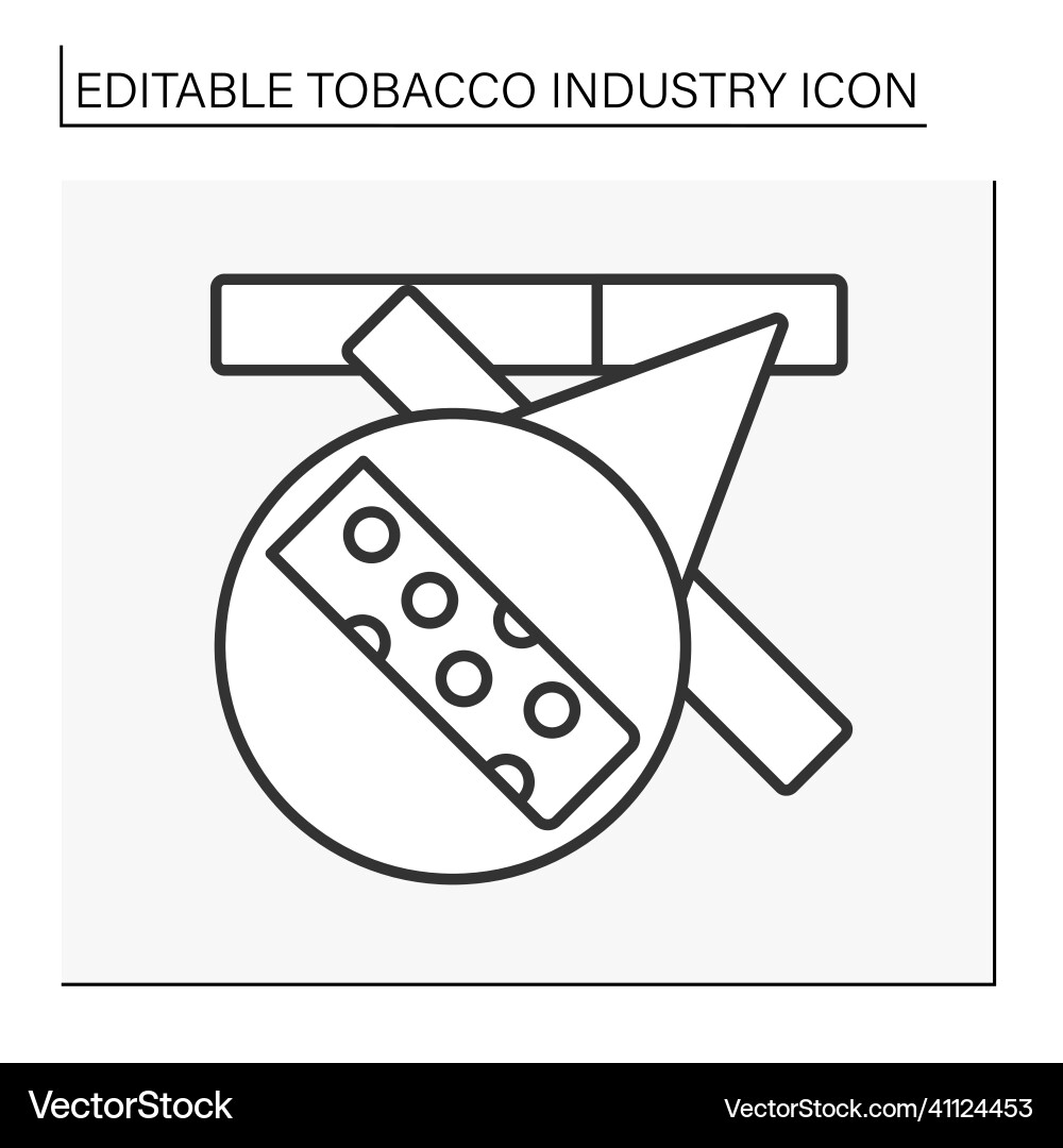 Cigarette filter line icon Vector Image