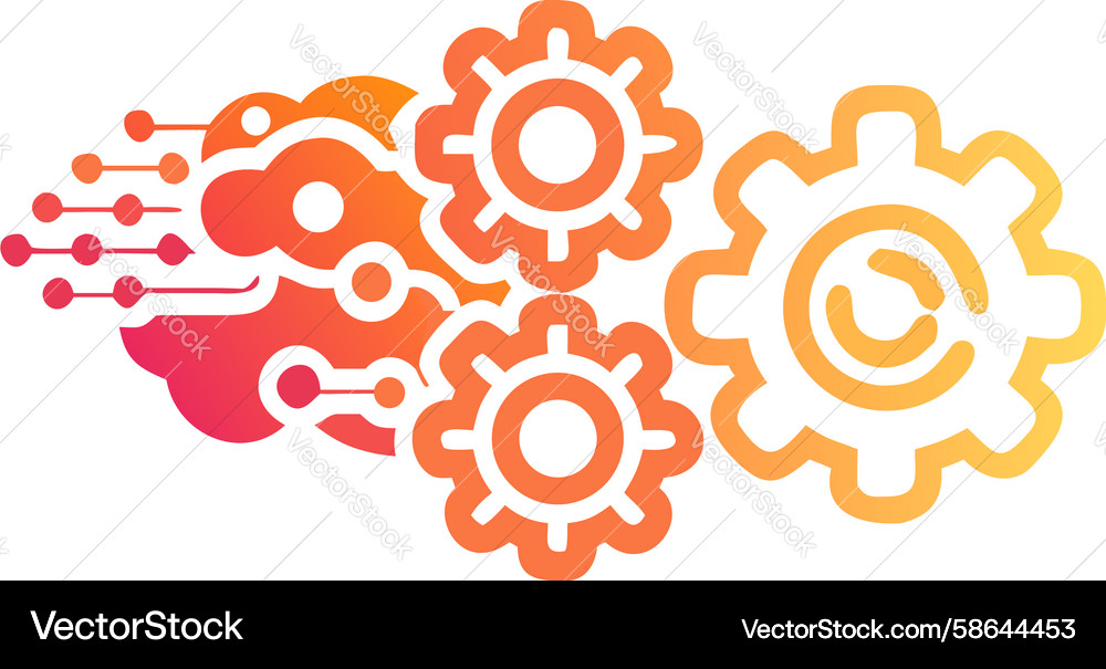 Data Flow Gears Automation Vector Image