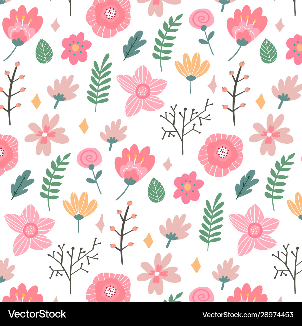 Floral Doodle Pattern Vector Image