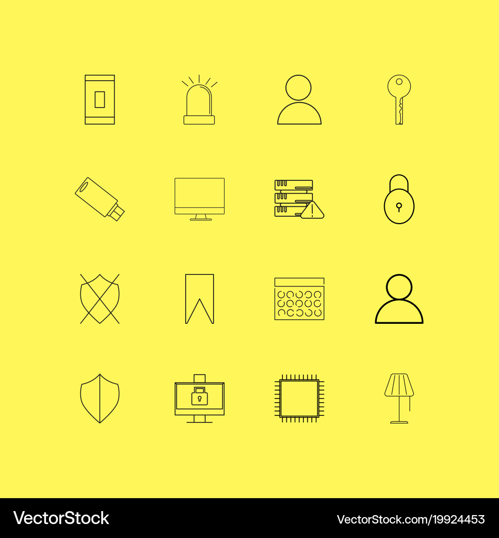Internet technologies linear icon set simple vector image