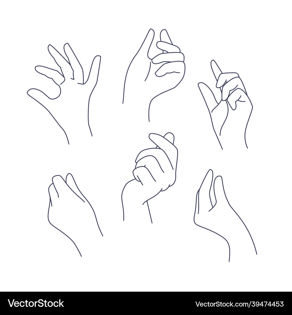 Minimalistische Linear Hands Holding Vektorbild