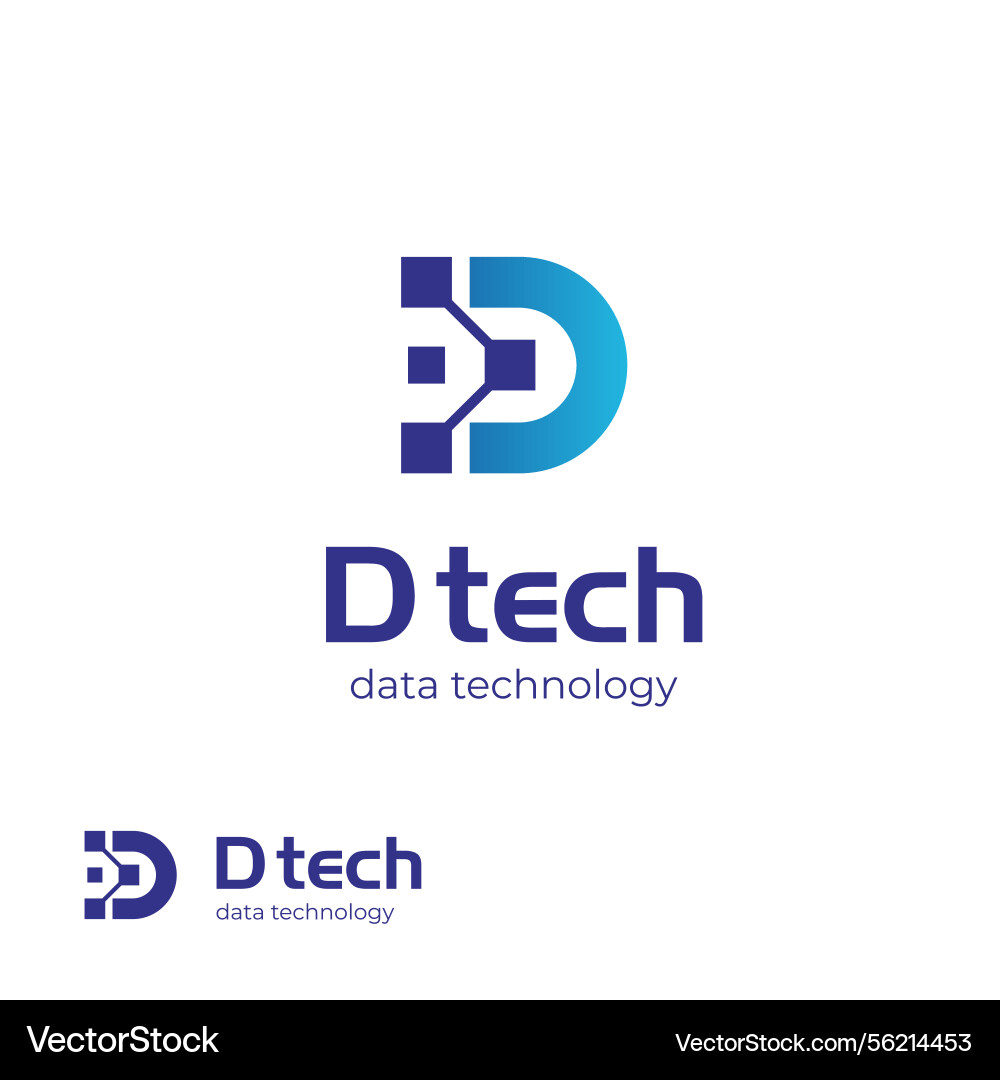 Pixel D Logo Icon - Abstract Tech – Royalty-Free Vector | VectorStock
