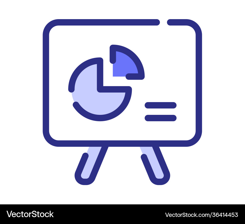 Presentation display chart single isolated icon Presentation display chart single isolated icon vector image