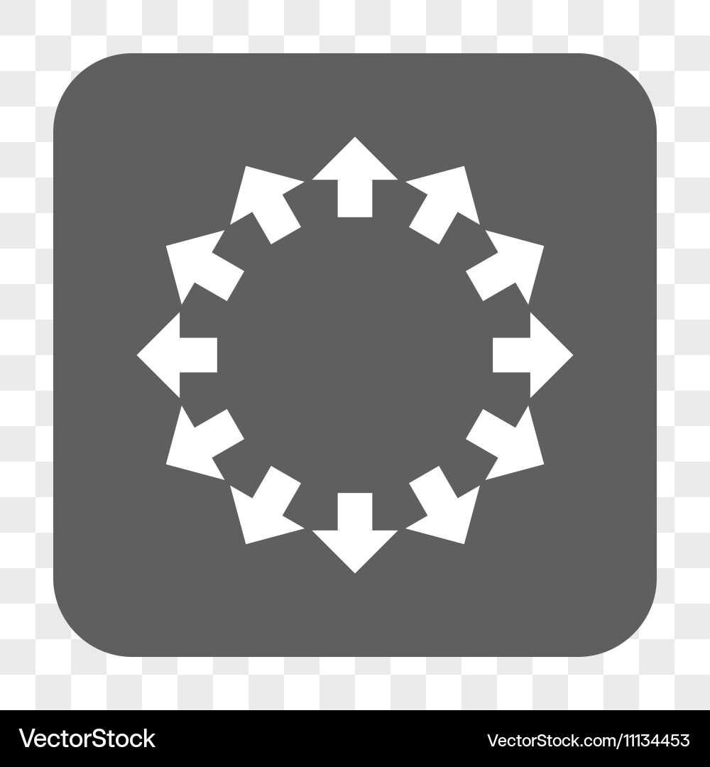 Radial arrows rounded square button Vector Image