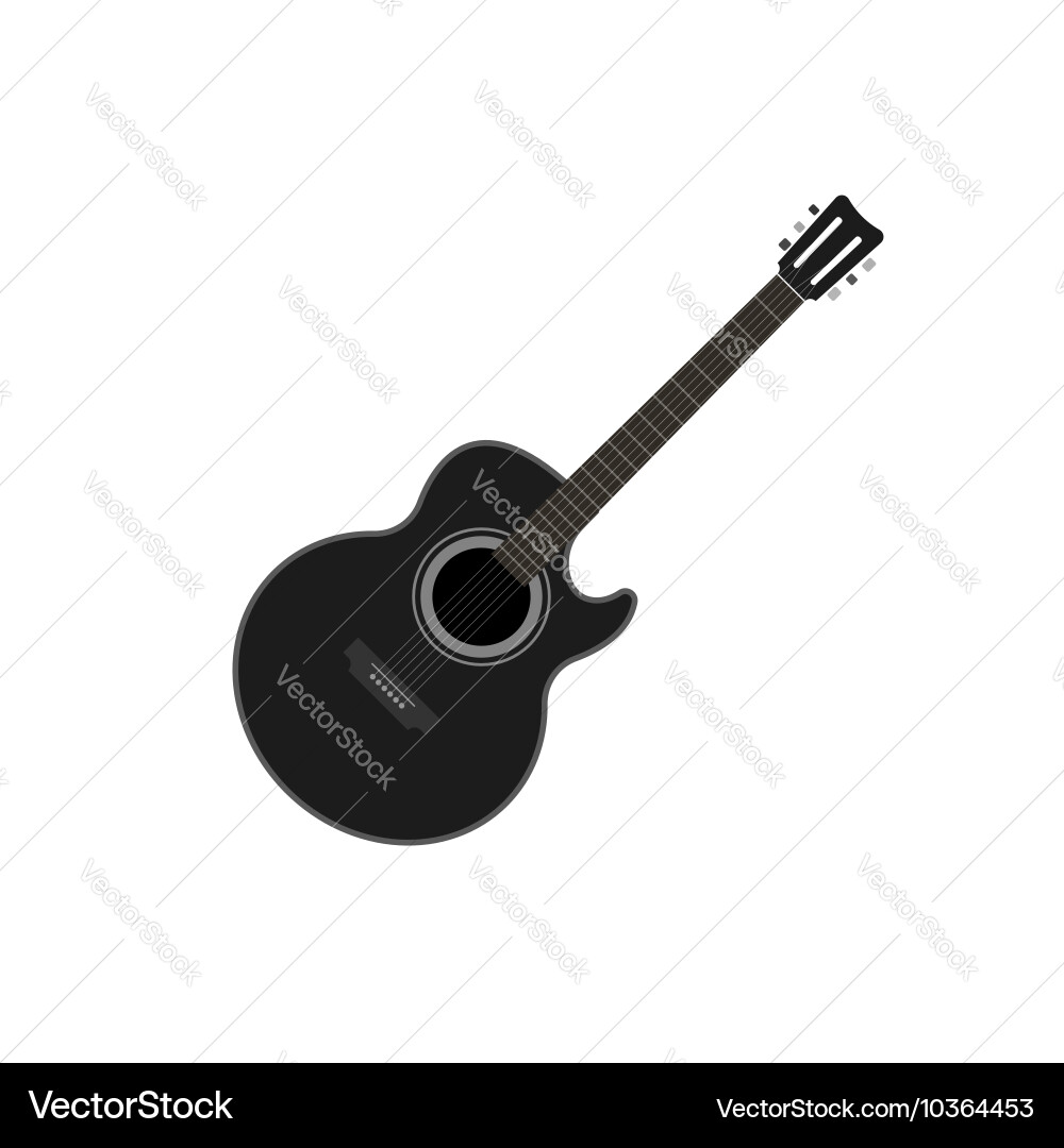 Schwarze akustische Gitarre Vektorbild