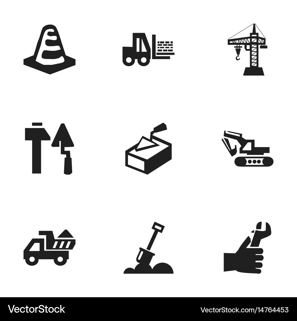 Set of 9 editable structure icons includes vector image