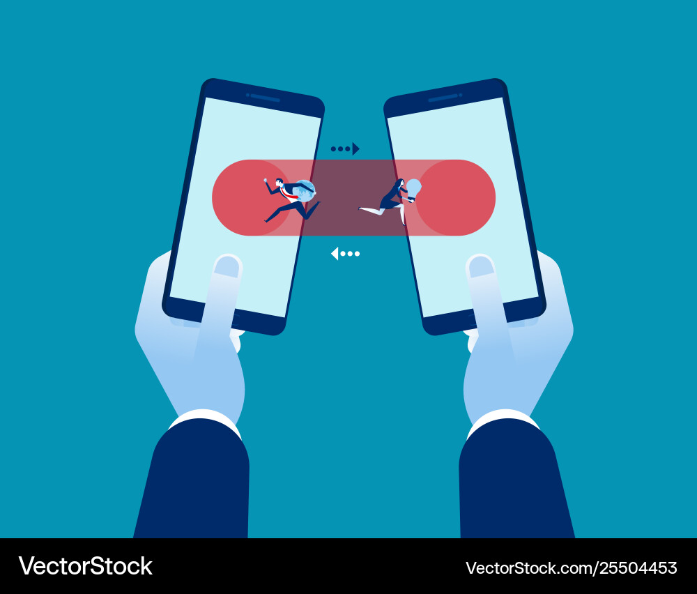 Technology data transfer and connection vector image