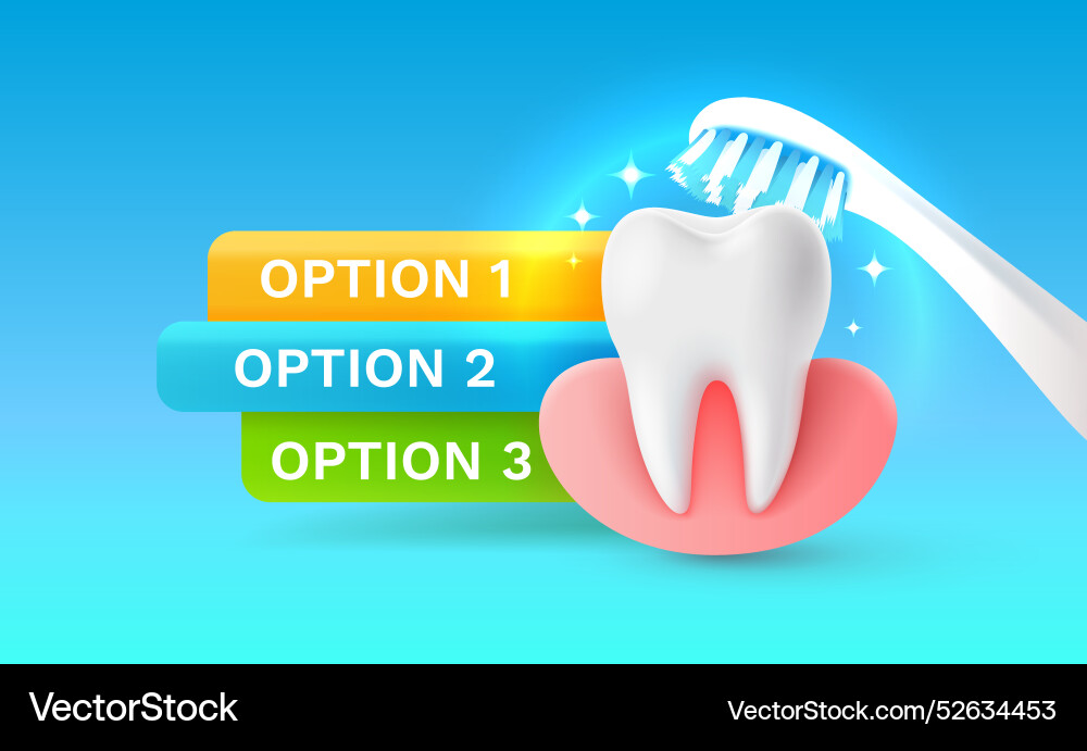 Tooth with gum 3d Tooth with gum 3d vector image